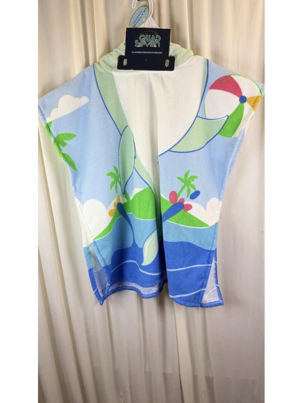 Toddler Towel Poncho Size: 24” x 48” Shark Beach NWT